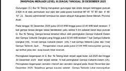 Gunung Burni Telong Naik Status Siaga, Warga Diminta Waspada
